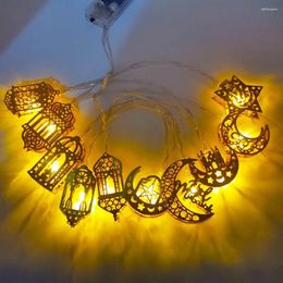 Strings Warm White Fairy Light Led String Elegant Ramadan Eid Lights With Moon Star Lanterns Battery For Party Festive