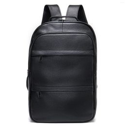 Backpack 2024 Brand Fashion Men Cow Genuine Leather School Bag Waterproof Travel Casual Book Laptop