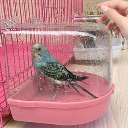 Other Bird Supplies Bath Box Parrot Bathing Tub Easy To Instal Lovebirds Canary Budgerigar