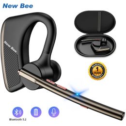 Headphones New Bee M50 Wireless Bluetooth Headset 5.2 Earphones Headphone with Dual Mic Handsfree Earbuds CVC8.0 Noise Cancelling Earpiece