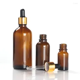 Storage Bottles Wholesale 5ml 10ml 15ml 20ml 30ml 50ml 100ml Empty Amber Glass Dropper Essential Oil Perfume Dispenser Travel Containers