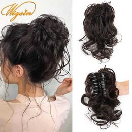 Synthetic Wigs Hair Accessories WIGSIN Synthetic 10Inch Short Curly Donut Hair Chignon Claw Messy Hair Bun Hairpiece for Women 240328 240327