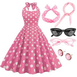 Summer Women's Party Swing Flare Dress with Accessories Set