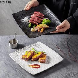 Plates Solid Colour Texture Ceramic Dinner Plate Sushi Dessert Dim Sum Restaurant Molecular Cuisine Creative Tableware