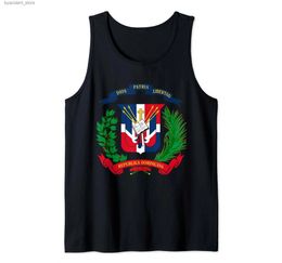 Men's Tank Tops 100% Cotton Coat of Arms Republica Dominicana Bandera Dominican Flag Tank Top MEN Black T Shirts Size S-3XL L240319