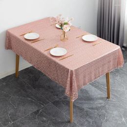 Table Cloth Solid Color Embroidered Gold Rectangle Anti-oil Tablecloth El Dining Room Home Decorate Decor Aesthetics