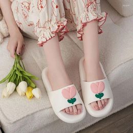 Slippers Summer 2024 Bedroom Slides Soft White Women's And Ladies Sandals Home Shoes Thick House Platform W Fashion Non Slip