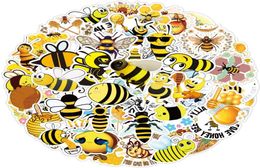 50PcsPack Yellow Bee Vinyl Sticker Waterproof Stickers Bottle Laptops Car Planner Journal Scrapbooking Phone Guitar Wall Box Skat4146182