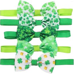 Dog Collars 5pcs Pet Collar St Patrick's Day Dogs Cats Bow Tie Holiday