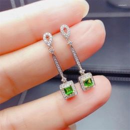 Stud Earrings Natural Diopside S925 And Small Leaves Are Suitable Fine Fashion Jewellery For Women's Wedding Party