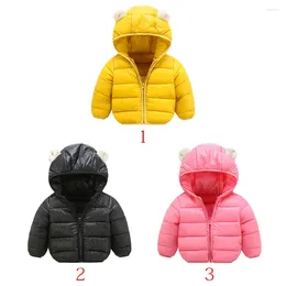 Down Coat Baby Autumn Winter Outwear Hooded Jacket Girls Boys Warm Born Clothes Pockets Solid Feather