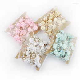 Party Decoration 4mm Handmade Rose With Beads Chain Wedding Decor Home Wall Adornment Six Color To Selection Place