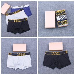 Mens Underwears Designers Fashion Boxer Breathable Boxer Underpants Women Classic Letter Sexy Tight Waist 3 colour mixture Boxer With box