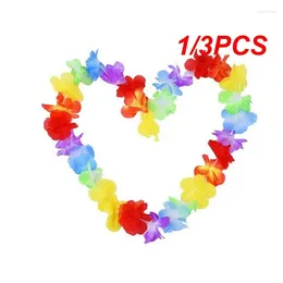 Decorative Flowers 1/3PCS Hawaii Necklace Hawaiian Dress Wreath For Hair Wedding Door Lei Flower Hoops Summer Party