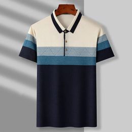 Smart Casual Men Summer Cotton Striped Polo Shirts Male Clothes Streetwear Business Fashion Basic Short Sleeve Loose Tops 240319