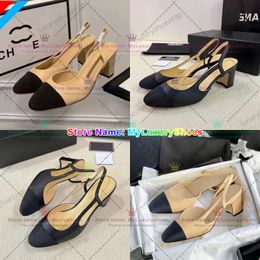 Channel Women Slingbacks Sandal Chains Ballet Flats Shoes Espadrilles Sandals Ladies Party Wedding Dress Shoes Chunky High Heels Slipper Pumps Loafers 315