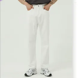 Men's Jeans 2024 Spring Korean Cotton Personality Zipper High Street Straight Fashion Solid Colour Retro Washing Niche