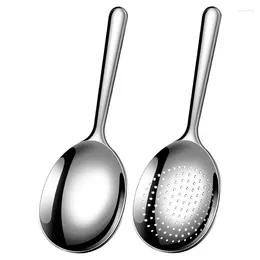 Spoons Stainless Steel Colander Soup Spoon Long Handle Strainer Skimmer Porridge Scoops Kitchen Serving Large With Drain Holes