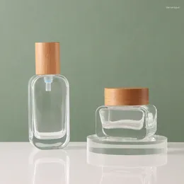 Storage Bottles 20ml30ml50ml100ml120ml Lotion Bottle Push Type Essence Dispenser Cream Glass Empty Cosmetic Container