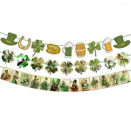 Party Decoration St Patricks Day Decorations Banner Green Shamrocks Decorative Pendant Garland For Irish Home Office Holiday Decor Ornament