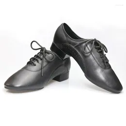 Dance Shoes Cow Leather Men's Modern Ballroom Two-point Bottom Latin National Standard