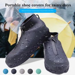 Covers Men Reusable Shoe Covers Zipper Outdoor Waterproof Shoes Cover Women's Galoshes Non Slip Overshoes Silicone Rain Cover For Shoes