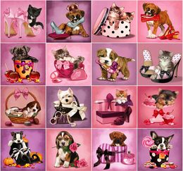 Evershine Diamond Painting Cat Rhinestone Pictures 5D DIY Diamond Embroidery Animals Dog Cross Stitch Kit Home Decoration9143543