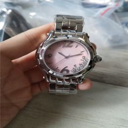 New fashion lady watch quartz Movement Dress watches for women stainless steel band pink face wristwatch cp01242m