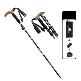 Sticks Outdoor Trekking Pole Aluminum Alloy Ultralight Thandle Walking Cane Folding Pole Crosscountry N85 Bent Handle Hiking Stick