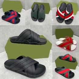 Sandálias de grife de designer Summer Beach Praia plana Sliders de borracha Piscina Anti -Slippers Sapato de moda masculina com caixa