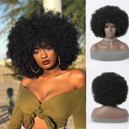 Synthetic Wigs Cosplay Wigs Afro Kinky Curly Bomb Synthetic Wigs Black Full Fluffy Deep Curly Wigs Heat Resistant Fiber Hair for Afro Women Brizilian Daily 240329