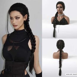 Synthetic Wigs Cosplay Wigs Long Straight Black Synthetic Wigs Free Partition DIY Hairstyle Wigs for Afro Women Daily Party Heat Resistant Braid Fake Hair 240329