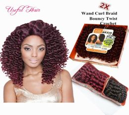 8inch wand curl bouncy crochet hair extensions Janet Collection synthetic braiding hair ombre crochet braiding hair for mar6567992