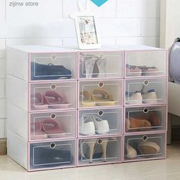 Storage Holders Racks Shoe rack transparent lightweight PP transparent plastic stackable shoe box household plastic shoe box stackable shoe box Y240319