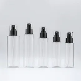 Storage Bottles 100ML Transparent Cosmetic Skin Care Clean Alcohol Mister Spray Empty With Black Head
