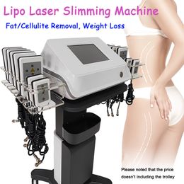 Heating Lipolaser Slimming System 650nm Diode Laser Lipo Laser Fat Removal Body Shaping Skin Lift Lose Weight Anti Cellulite Device 14 Laser Pads