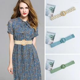 Belts PP Straw Belt Bohemian Wide Elastic Waist Braided Waistbelt Summer Casual Apparel Accessories