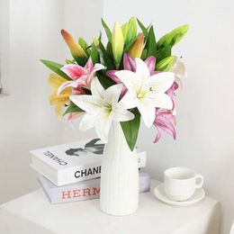 Decorative Flowers Two El Restaurant Office Outdoor Garden Bouquet Fake Plant Home Table Accessory Artificial Flower