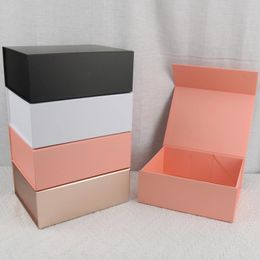 Gift Wrap Magnetic Flip Box 1pcs White Black Pink Golden Folding For Gifting Birthday Wedding Handmade Candy Cardboard