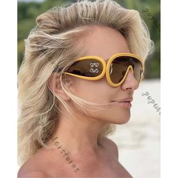 Loewee Designer Sunglasses Wave Mask Loewee Sunglasses Large Framepolarized Glasses Acetate Fibre Hip Hop Luxury Classics Sunglasses 884