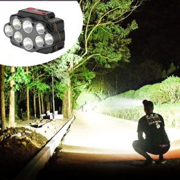 Tools 2400mAh led head torch 8 Led front headlamp rechargeable powerful led headlamp head led light Portable Headlight USB Flashlight