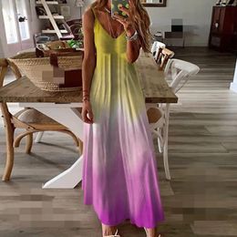 Casual Dresses Summer For Women 2024 Women's Dress Sunflower Print Slim Fit Long Skirt Female Sundress