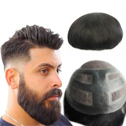 Toupees NLW Toupee for Men Human Hair Pieces Swiss Lace Front with PU Hair Prosthesis Hair units Hair replacement system