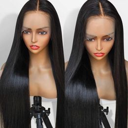 Synthetic Wigs 40 Inches 13x6 Straight Lace Front Wig Human Hair 180 Density Frontal Ready to Wear Wigs 240329