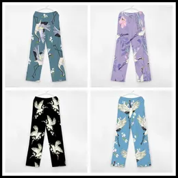 Women's Sleepwear Cranes Pattern Pyjama Pants Mens Womens Lounge Super Soft Unisex Sleep Bottoms With Pockets Drawstring
