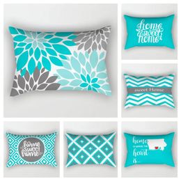 Pillow Nordic Cyan Sweet Home Pillowcase Decoration Living Room Sofa Cover 30 50 Car Waist 40 60