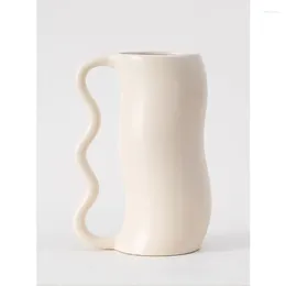 Vases TingKe Nordic Ins Morandi Colour Pot Shaped Ceramic Vase Creative Modern Simple Home Decoration Wabi Sabi Style Ornaments
