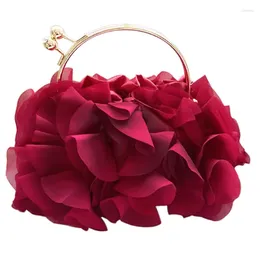 Totes Fashion Flower Design Women Handbag 2024 CrossBody Bag High Quality Silk Evening