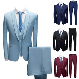 Stylish Groom Suit Male Slimming Buttons Formal Lapel Temperament Men for Business 240312