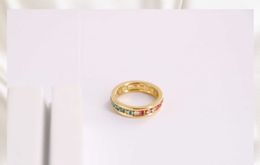 Classic Titanium Steel 18K Gold Exquisite Rhinestone Colour Diamond Fine Circle Ring Fashion Ol Twin Style Ring Shank